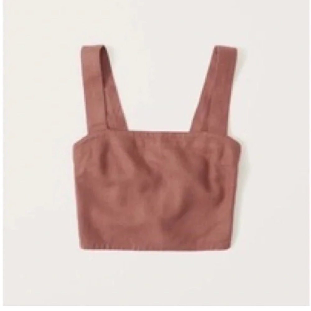 Abercrombie Cropped Linen-Blend Top - New With Tags